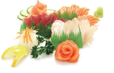 Soupe, salade, riz 18 tranche sashimi (saumon thon, daurade)