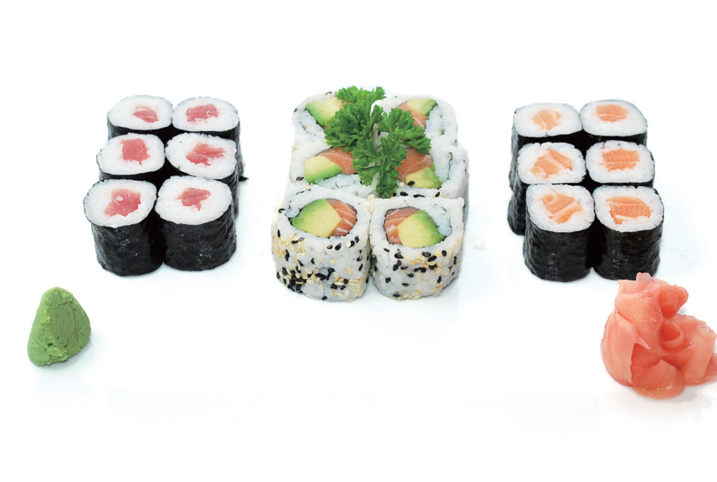 soupe,salade,6 maki saumon,6 maki thon,6 california saumon